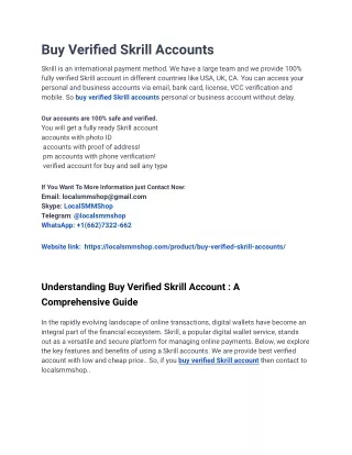 We Serve You Very Fast in Buy Verified Skrill Accounts