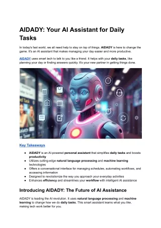 aidady your ai assistant for daily tasks