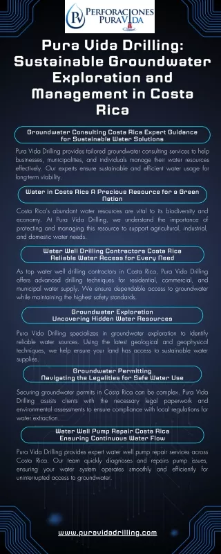 Pura Vida Drilling Sustainable Groundwater Exploration and Management in Costa Rica