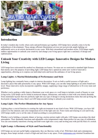 Unleash Your Creative Thinking with LED Lamps: Ingenious Styles for Modern Livin