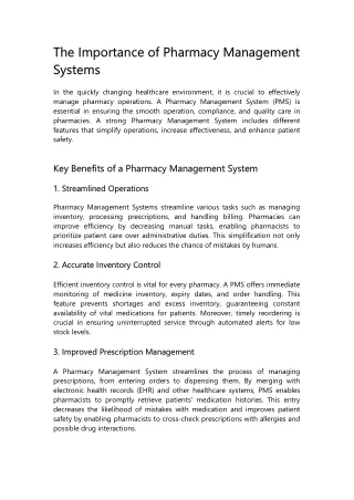 Pharmacy Management System
