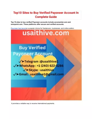 top10 sites to buy verified payoneer account