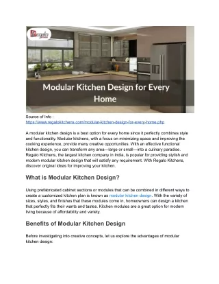 Modular Kitchen Design for Every Home