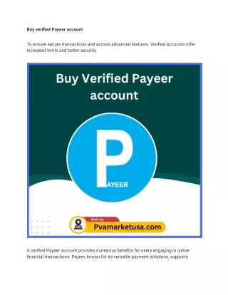 Buy verified Payeer account in our website pvamarketusa