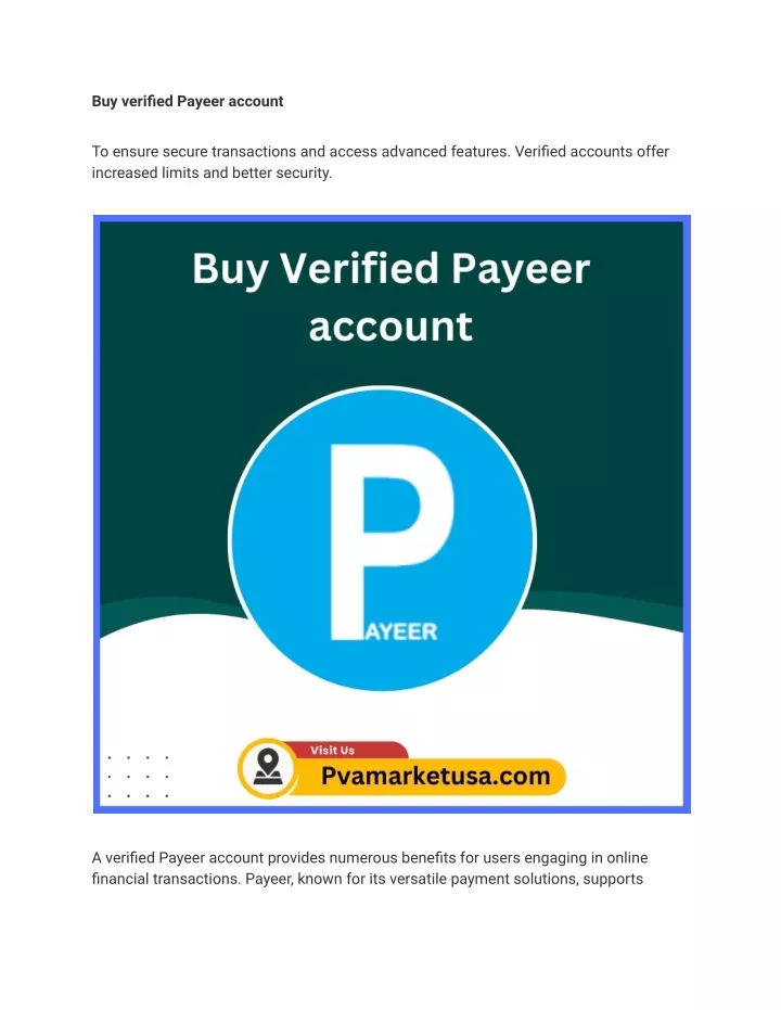 buy verified payeer account