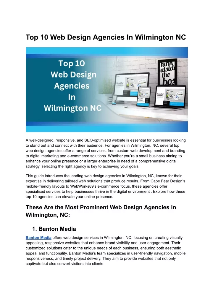 top 10 web design agencies in wilmington nc