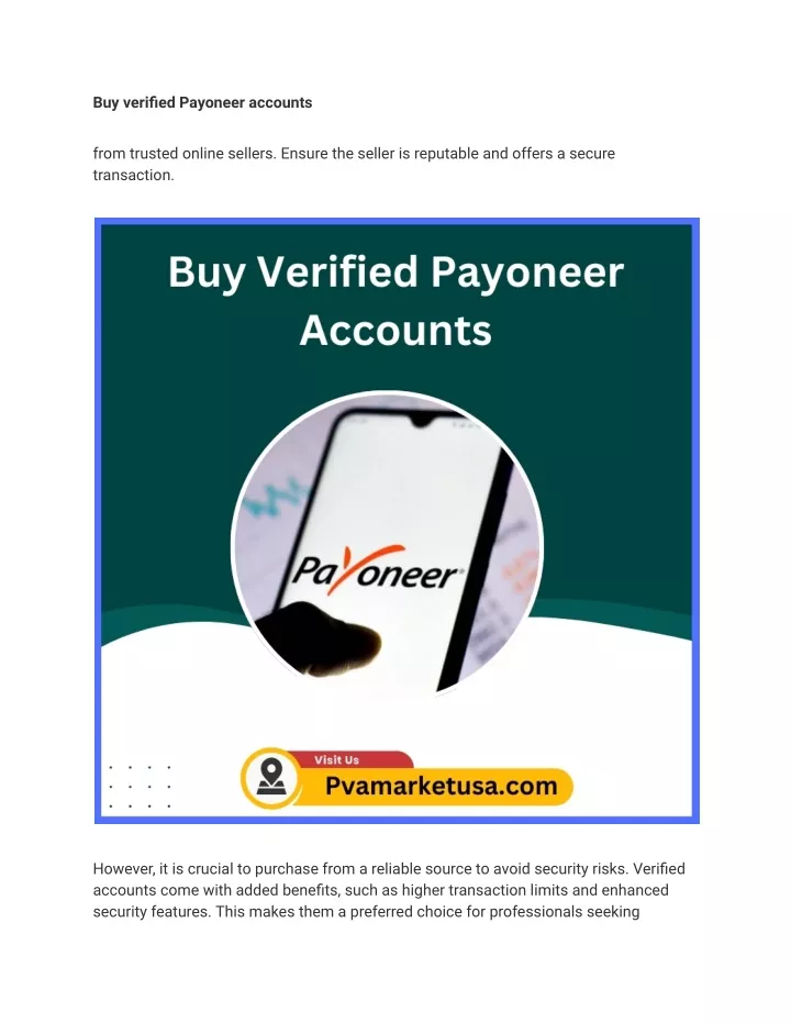 buy verified payoneer accounts