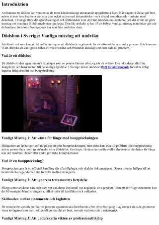 Dödsbon i Sverige: Vanliga misstag att undvika