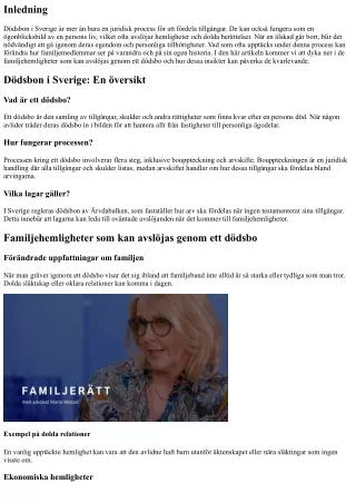 Familjehemligheter som kan avslöjas genom ett dödsbo