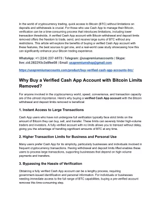 Buy Verified Cash App Accounts with Bitcoin Withdrawal and Deposit Limits Remove