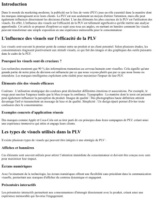 L'influence des visuels sur l'efficacité de la PLV