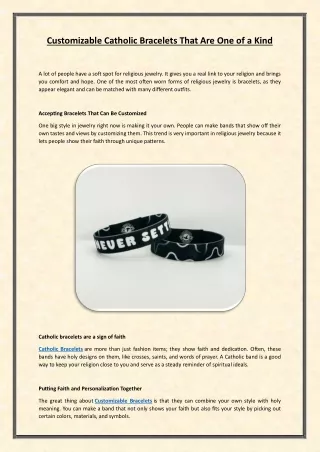 Customizable Catholic Bracelets That Are One of a Kind