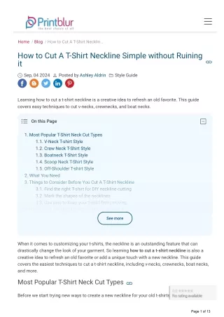 How to Cut a T-Shirt Neckline Without Ruining It