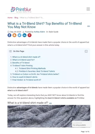 What is a Tri-Blend Shirt? Discover Its Key Benefits