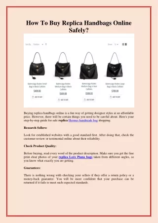 How To Buy Replica Handbags Online Safely