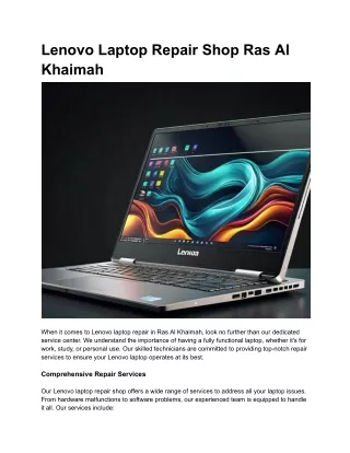 Lenovo Laptop Repair Shop Ras Al Khaimah