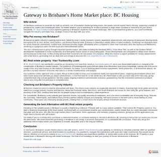 Gateway to Brisbane's Home Market place BC Housing