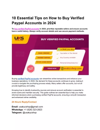10 Essential Tips on How to Buy Verified Paypal Accounts in 2024