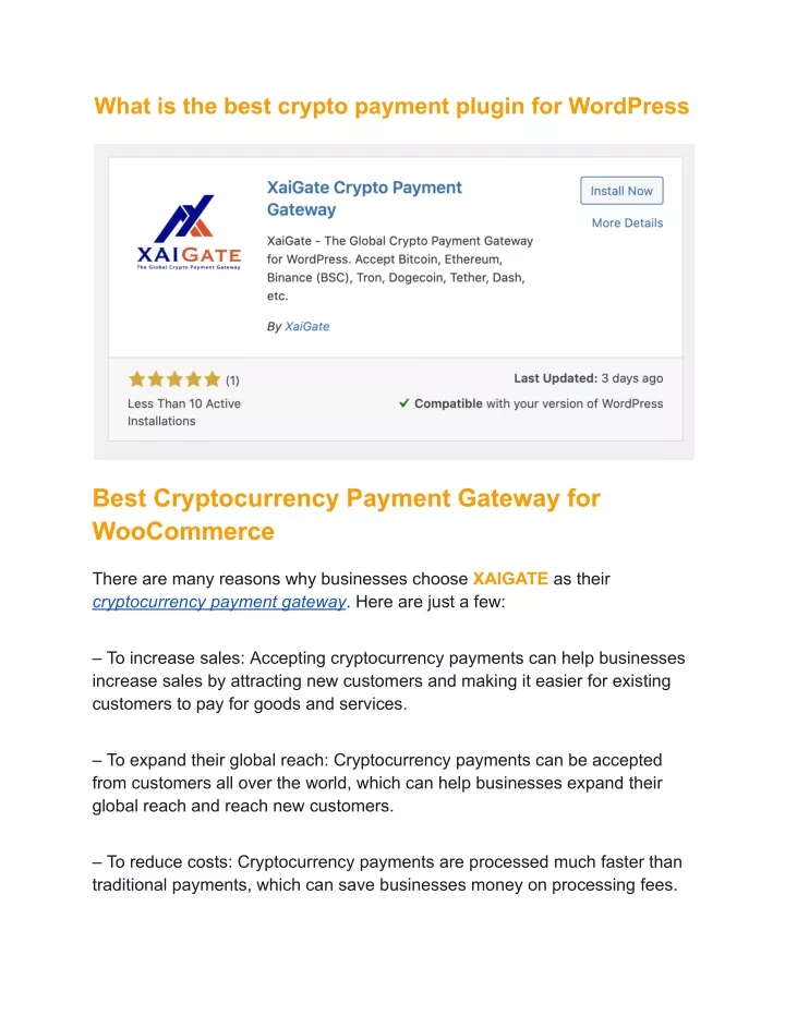 what is the best crypto payment plugin