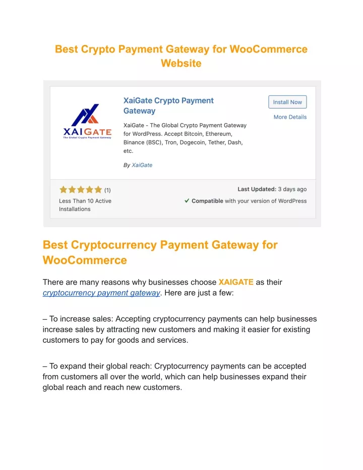 best crypto payment gateway for woocommerce