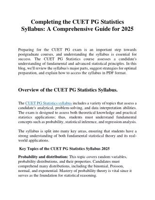 completing the cuet pg statistics syllabus