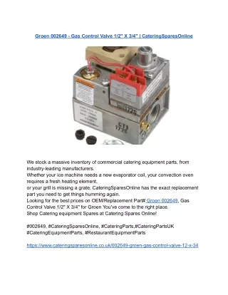 Groen 002649 - Gas Control Valve 1_2_ X 3_4_ _ CateringSparesOnline