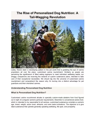 The Rise of Personalized Dog Nutrition_ A Tail-Wagging Revolution