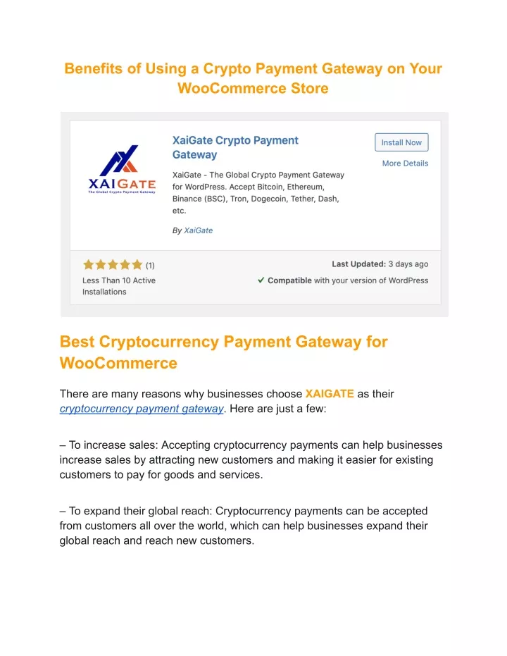 benefits of using a crypto payment gateway