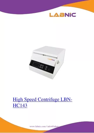 high speed centrifuge lbn hc143