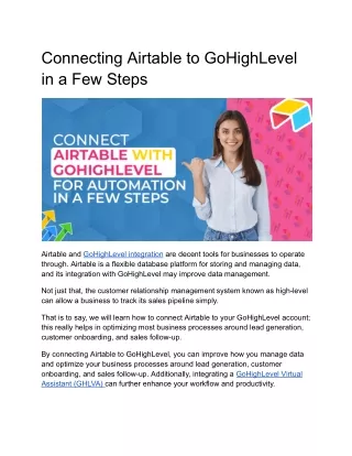 Connecting Airtable to GoHighLevel in a Few Steps