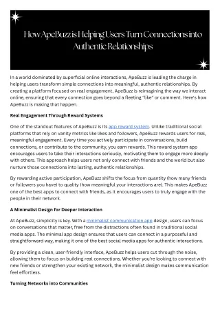 Discover how ApeBuzz transforms casual connections into meaningful, authentic
