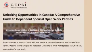 Unlocking Opportunities in Canada: A Comprehensive Guide to Dependent Spousal Op