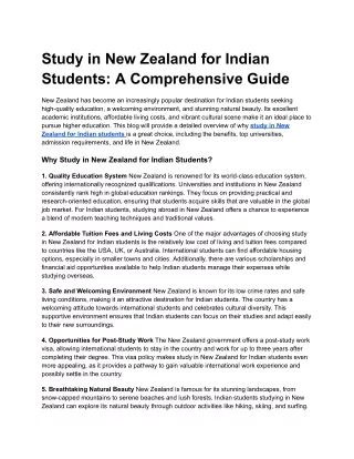 Study in New Zealand for Indian Students_ A Comprehensive Guide