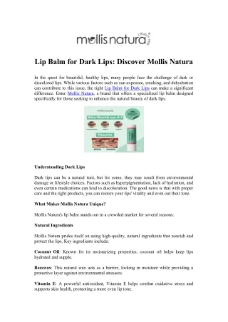 Nourish Dark Lips with Lip Cream - mollisnatura