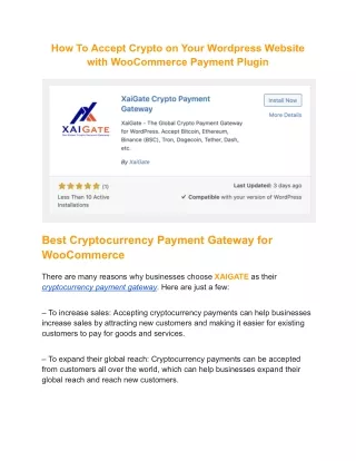How To Accept Crypto on Your Wordpress Website with WooCommerce Payment Plugin