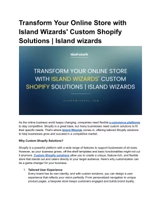 transform your online store with island wizards