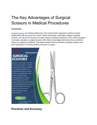 The Key Advantages of Surgical Scissors in Medical Procedures