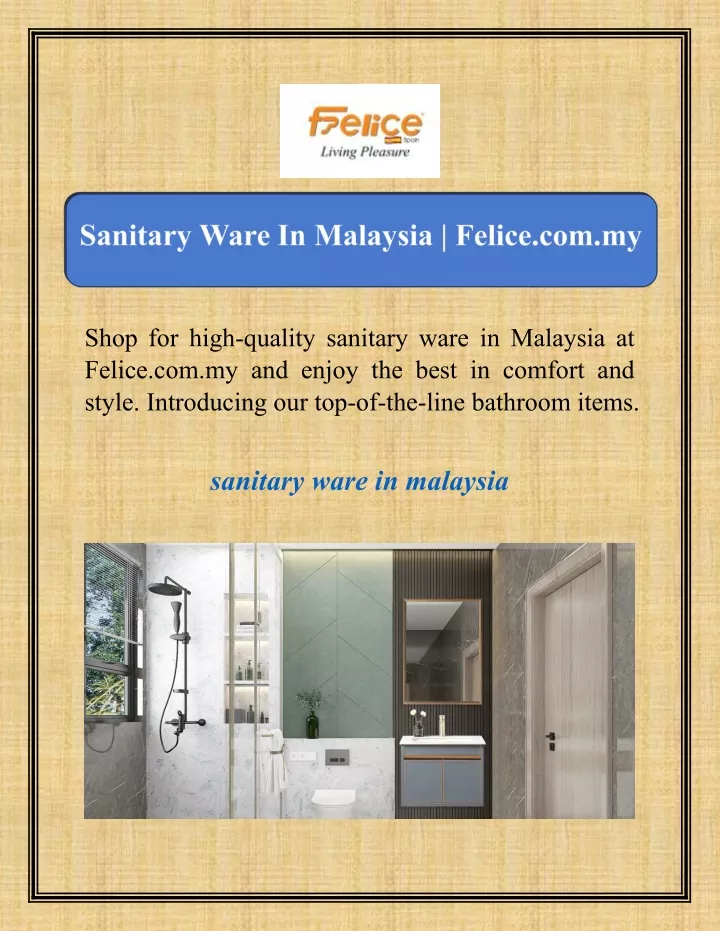 shop for high quality sanitary ware in malaysia