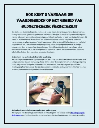 Hoe kunt u vandaag uw vaardigheden op het gebied van budgetbeheer verbeteren