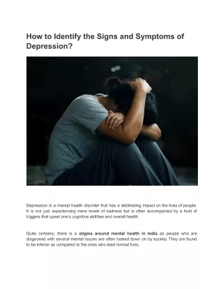 How to identify the signs of depression