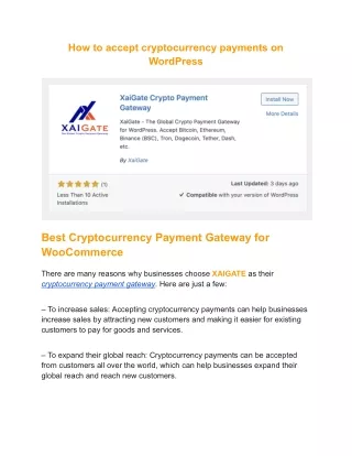 How to accept cryptocurrency payments on WordPress