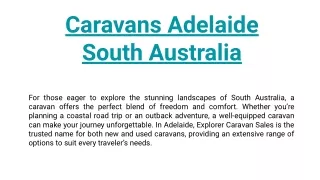 Caravans Adelaide South Australia