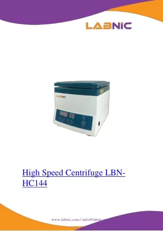 high speed centrifuge lbn hc144