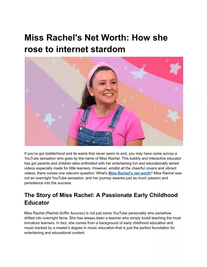 miss rachel s net worth how she rose to internet