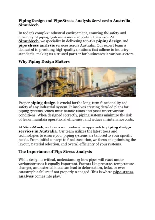 piping design and pipe stress analysis services