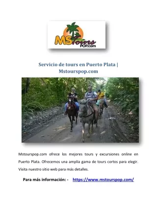 Servicio de tours en Puerto Plata