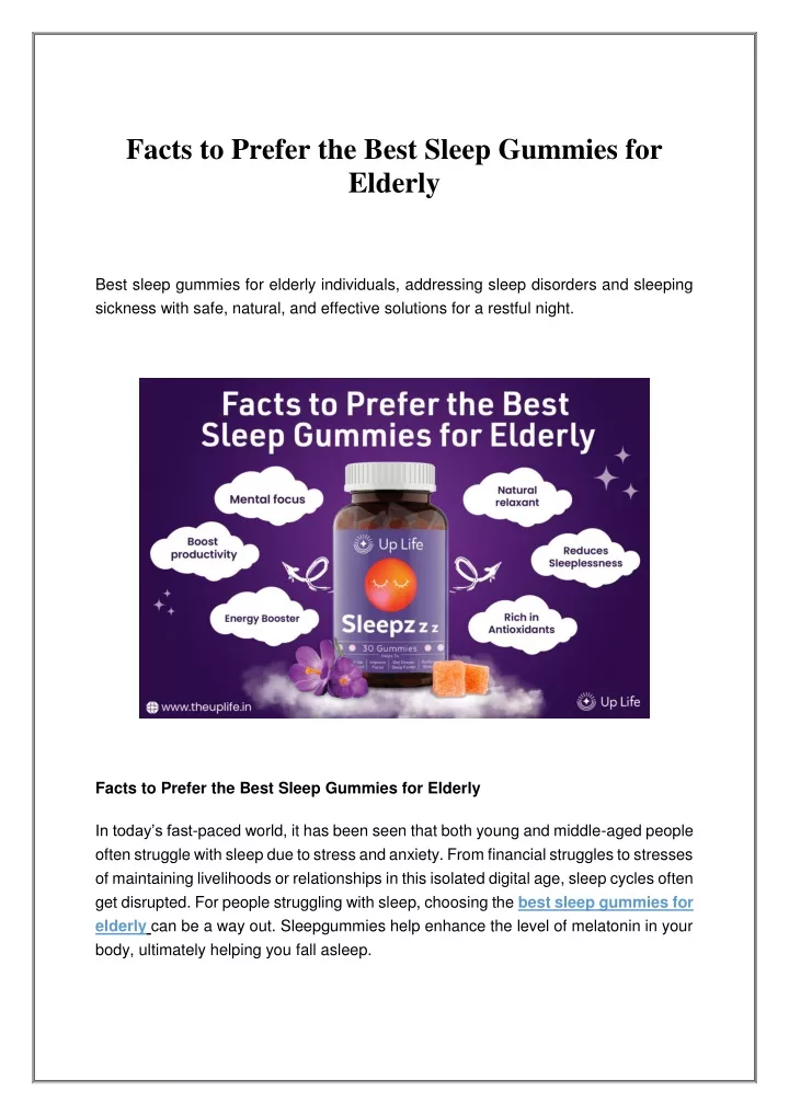 facts to prefer the best sleep gummies for elderly