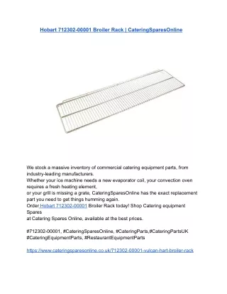 Hobart 712302-00001 Broiler Rack _ CateringSparesOnline
