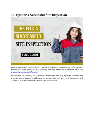10 Tips for a Successful Site Inspection