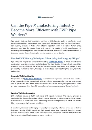 Can the Pipe Manufacturing Industry Become More Efficient with EWR Pipe Welders_.docx